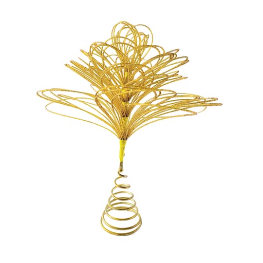 Hello Honey® 14.5" Gold Finish Metal & Glass Beaded Tree Topper